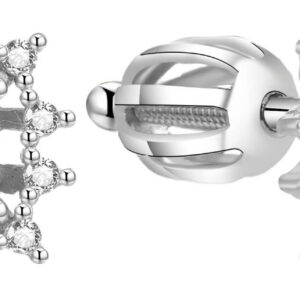 Beneto Třpytivé stříbrné náušnice AGUP1517S