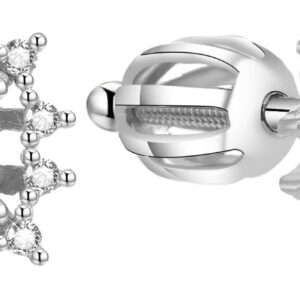 Beneto Třpytivé stříbrné náušnice AGUP1520S