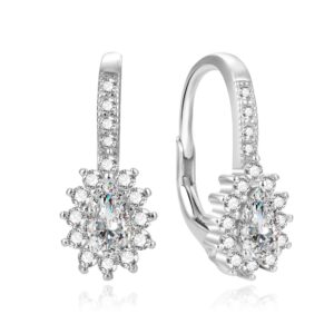 Beneto Třpytivé stříbrné náušnice se zirkony AGUC1296L