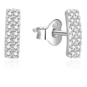 Beneto Třpytivé stříbrné náušnice se zirkony AGUP2314L