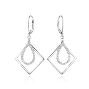 Beneto Výrazné stříbrné náušnice se zirkony AGUC2120L