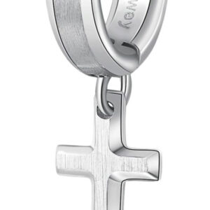 Brosway Moderní ocelová single náušnice Křížek Ink BIK27