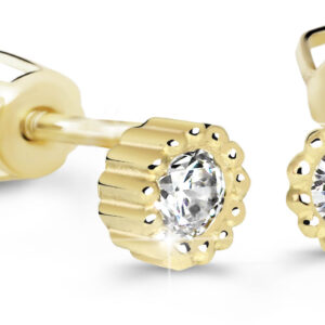 Cutie Diamonds Minimalistické náušnice pecky ze žlutého zlata s brilianty DZ60236-30-00-X-1