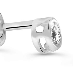 Cutie Diamonds Minimalistické peckové náušnice z bílého zlata s brilianty DZ62231-30-00-X-2