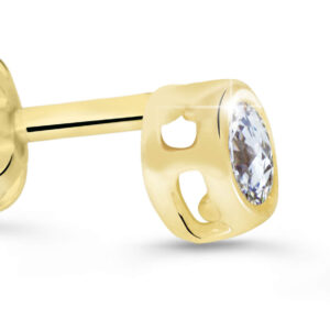Cutie Diamonds Minimalistické peckové náušnice ze žlutého zlata s brilianty DZ62231-30-00-X-1