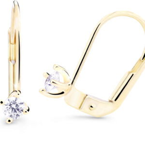 Cutie Diamonds Něžné visací náušnice ze žlutého zlata s brilianty DZ8014-55-00-X-1