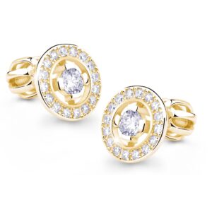 Cutie Diamonds Působivé peckové náušnice ze žlutého zlata s brilianty DZ6413-1988-30-00-X-1