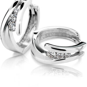 Cutie Diamonds Půvabné kruhové náušnice z bílého zlata s brilianty DZ6433-1794-80-00-X-2