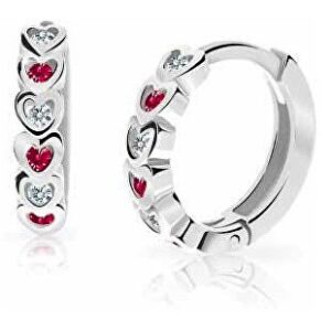 Cutie Jewellery Dětské kruhové náušnice z bílého zlata C3339-80-X-2 červená