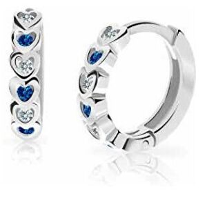 Cutie Jewellery Dětské kruhové náušnice z bílého zlata C3339-80-X-2 modrá