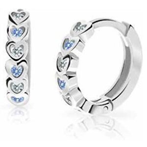 Cutie Jewellery Dětské kruhové náušnice z bílého zlata C3339-80-X-2 světle modrá