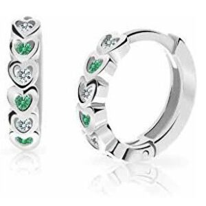 Cutie Jewellery Dětské kruhové náušnice z bílého zlata C3339-80-X-2 zelená