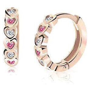 Cutie Jewellery Dětské kruhové náušnice z růžového zlata C3339-80-X-4 fuchsiová