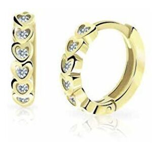 Cutie Jewellery Dětské kruhové náušnice ze žlutého zlata C3339-80-X-1 bílá