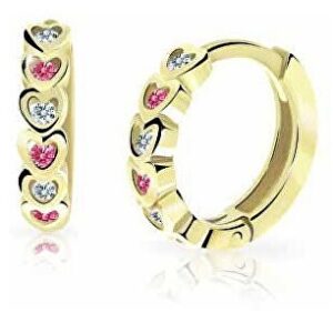 Cutie Jewellery Dětské kruhové náušnice ze žlutého zlata C3339-80-X-1 fuchsiová