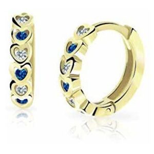 Cutie Jewellery Dětské kruhové náušnice ze žlutého zlata C3339-80-X-1 modrá