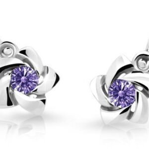 Cutie Jewellery Dětské náušnice s designem růžiček C2201-10-X-2 fialová