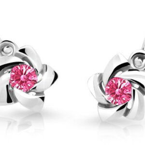 Cutie Jewellery Dětské náušnice s designem růžiček C2201-10-X-2 fuchsiová