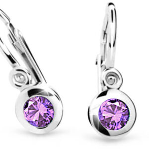 Cutie Jewellery Dětské náušnice z bílého zlata C1537-10-X-2 fialová