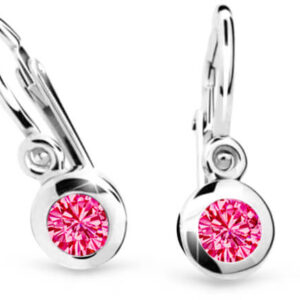 Cutie Jewellery Dětské náušnice z bílého zlata C1537-10-X-2 fuchsiová