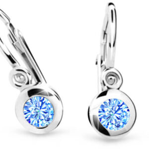 Cutie Jewellery Dětské náušnice z bílého zlata C1537-10-X-2 světle modrá