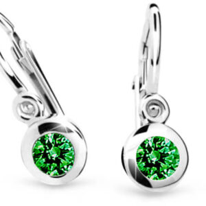 Cutie Jewellery Dětské náušnice z bílého zlata C1537-10-X-2 zelená