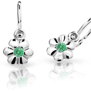 Cutie Jewellery Dětské náušnice z bílého zlata C1736-10-X-2 zelená
