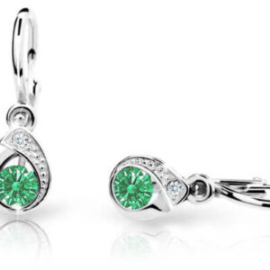 Cutie Jewellery Dětské náušnice z bílého zlata C1898-10-X-2 zelená