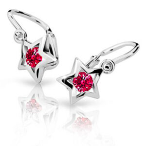 Cutie Jewellery Dětské náušnice z bílého zlata C1942-10-X-2 červená