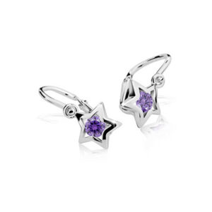 Cutie Jewellery Dětské náušnice z bílého zlata C1942-10-X-2 fialová