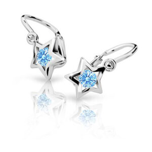Cutie Jewellery Dětské náušnice z bílého zlata C1942-10-X-2 světle modrá