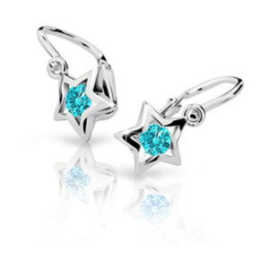 Cutie Jewellery Dětské náušnice z bílého zlata C1942-10-X-2 světle zelená