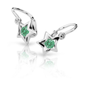 Cutie Jewellery Dětské náušnice z bílého zlata C1942-10-X-2 zelená