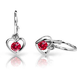 Cutie Jewellery Dětské náušnice z bílého zlata C1943-10-X-2 červená
