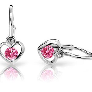 Cutie Jewellery Dětské náušnice z bílého zlata C1943-10-X-2 fuchsiová