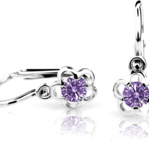 Cutie Jewellery Dětské náušnice z bílého zlata C1945-10-X-2 fialová