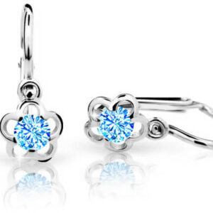 Cutie Jewellery Dětské náušnice z bílého zlata C1945-10-X-2 světle modrá