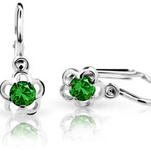 Cutie Jewellery Dětské náušnice z bílého zlata C1945-10-X-2 zelená