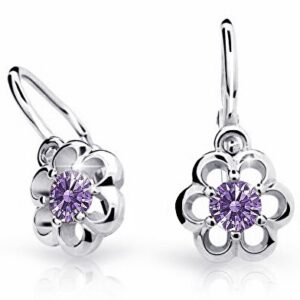 Cutie Jewellery Dětské náušnice z bílého zlata C1947-10-X-2 fialová