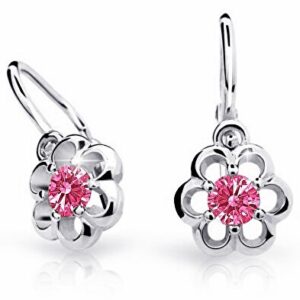 Cutie Jewellery Dětské náušnice z bílého zlata C1947-10-X-2 fuchsiová