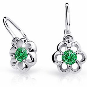 Cutie Jewellery Dětské náušnice z bílého zlata C1947-10-X-2 zelená