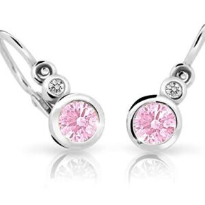 Cutie Jewellery Dětské náušnice z bílého zlata C1984-10-X-2 růžová