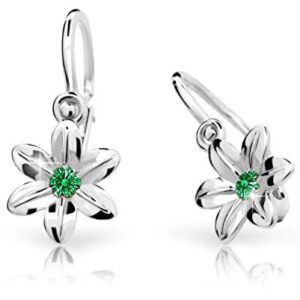 Cutie Jewellery Dětské náušnice z bílého zlata C1993-10-X-2 zelená