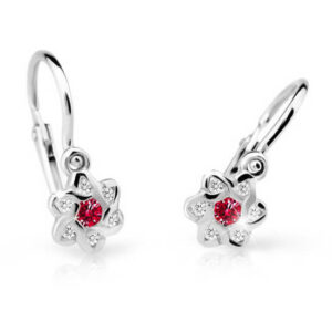 Cutie Jewellery Dětské náušnice z bílého zlata C2149-10-X-2 červená