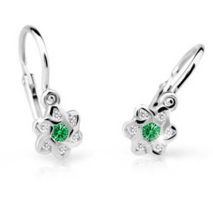 Cutie Jewellery Dětské náušnice z bílého zlata C2149-10-X-2 zelená