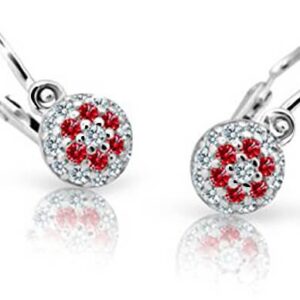 Cutie Jewellery Dětské náušnice z bílého zlata C2150-10-X-2 červená