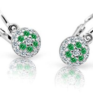 Cutie Jewellery Dětské náušnice z bílého zlata C2150-10-X-2 zelená