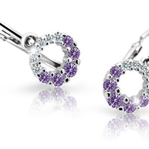 Cutie Jewellery Dětské náušnice z bílého zlata C2154-10-X-2 fialová