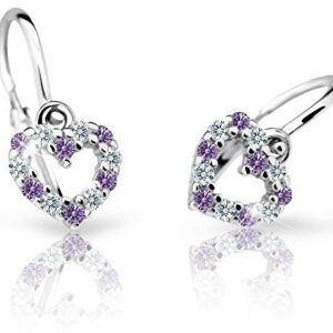 Cutie Jewellery Dětské náušnice z bílého zlata C2157-10-X-2 fialová