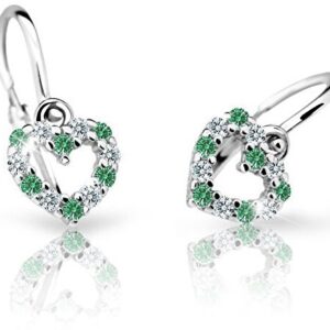 Cutie Jewellery Dětské náušnice z bílého zlata C2157-10-X-2 zelená